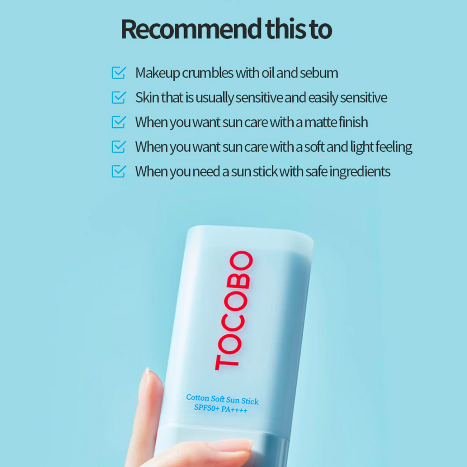 TOCOBO Cotton Soft Sun Stick SPF50+ PA++++