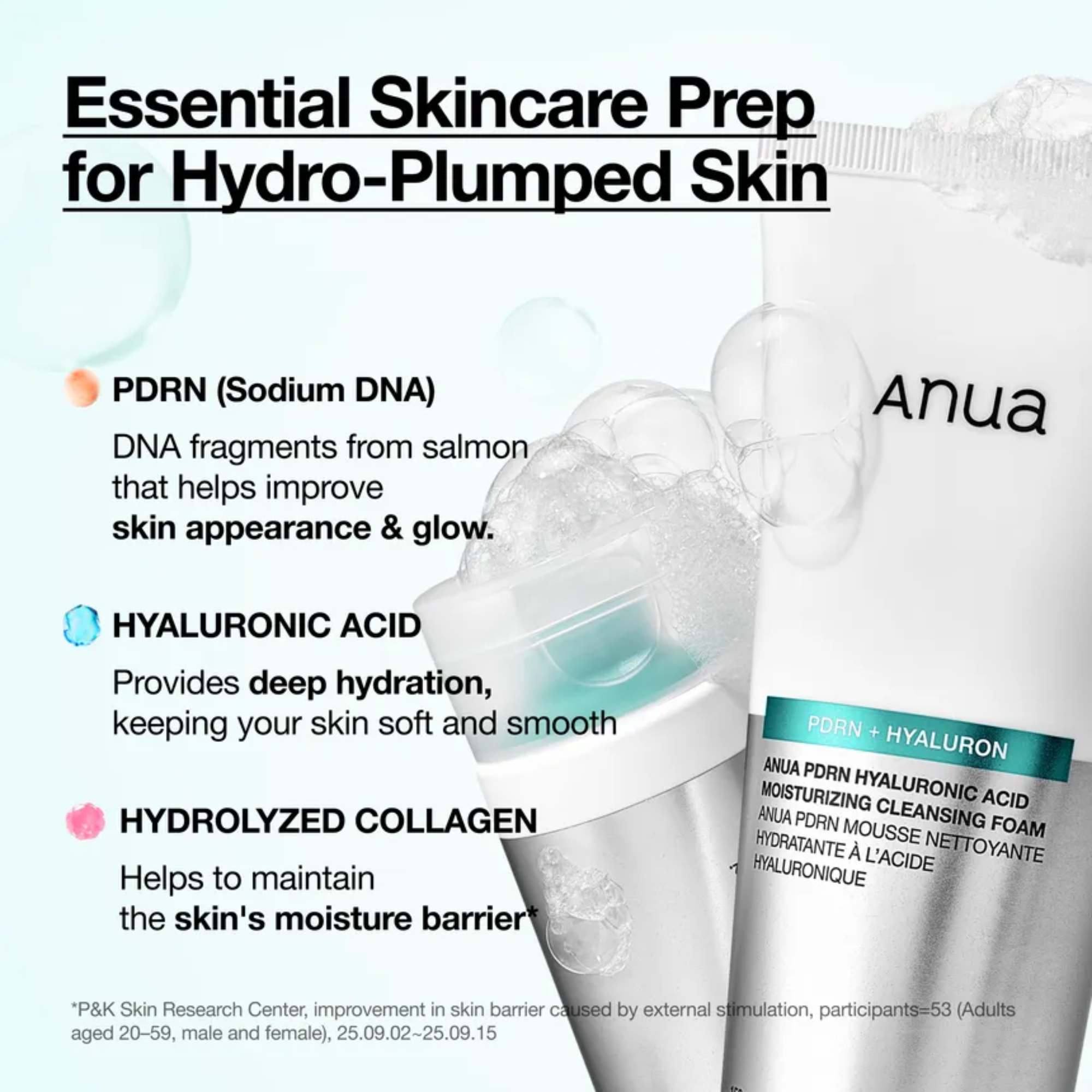 Anua PDRN Hyaluronic Acid Moisturizing Cleansing Foam 150ml