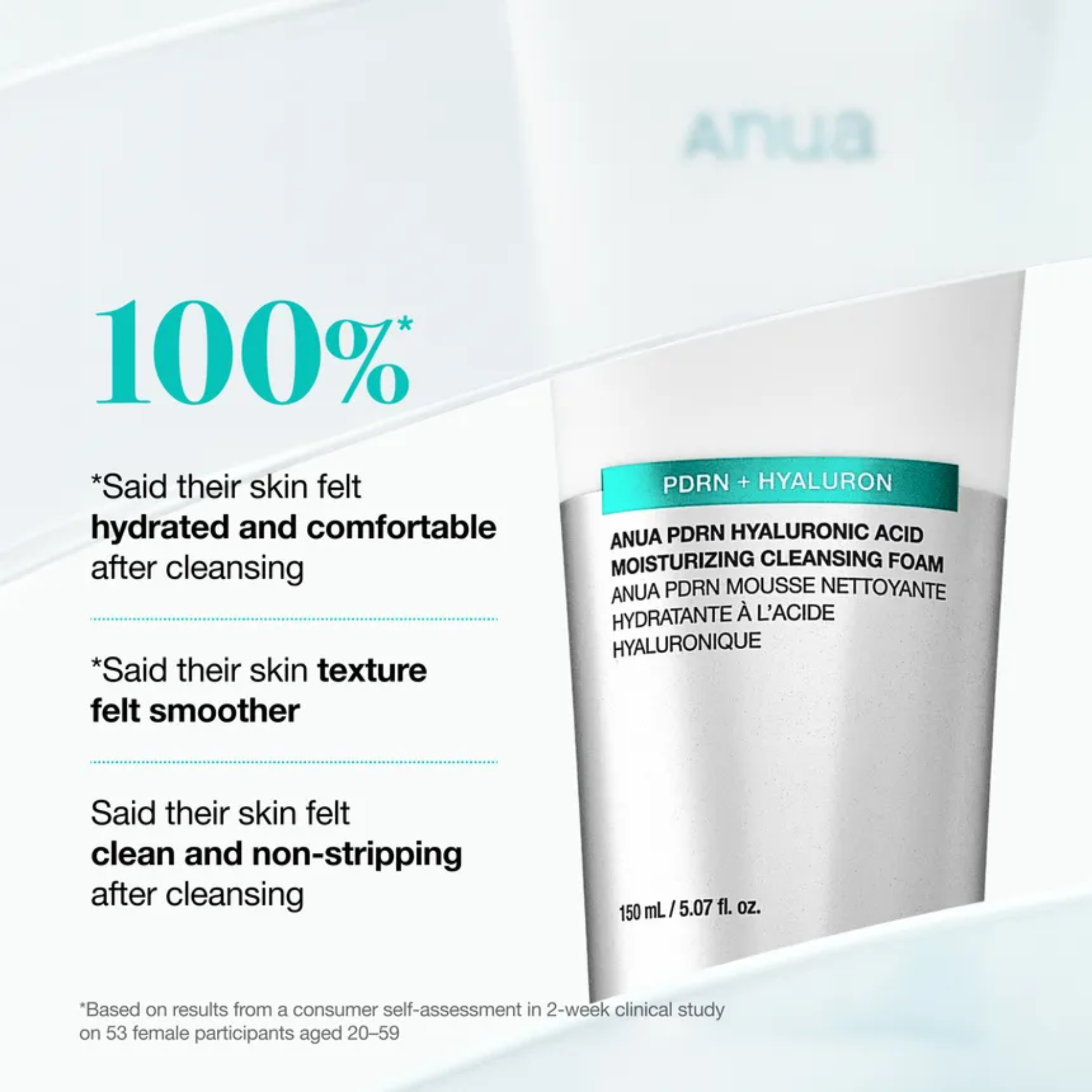 Anua PDRN Hyaluronic Acid Moisturizing Cleansing Foam 150ml
