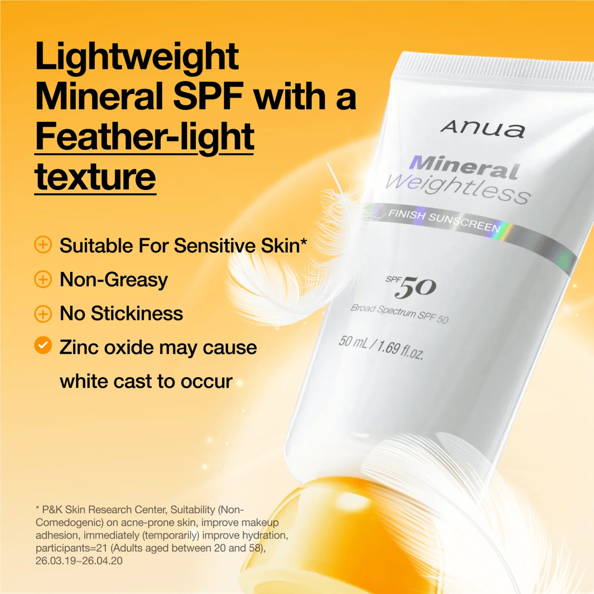 Anua Mineral Weightless Finish Sunscreen SPF 50