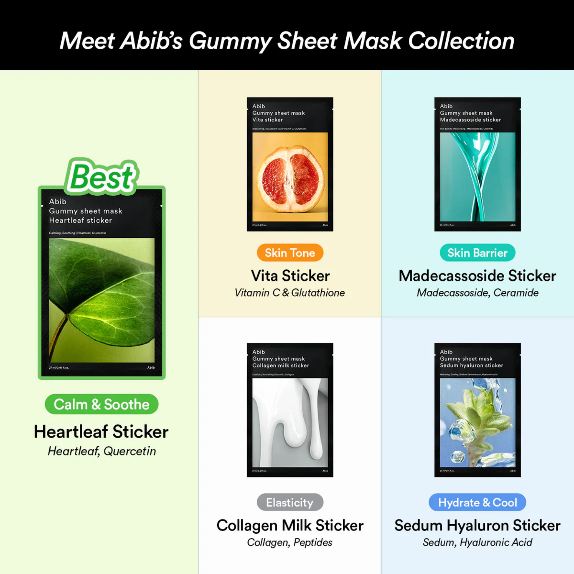Abib Gummy sheet mask Madecassoside sticker