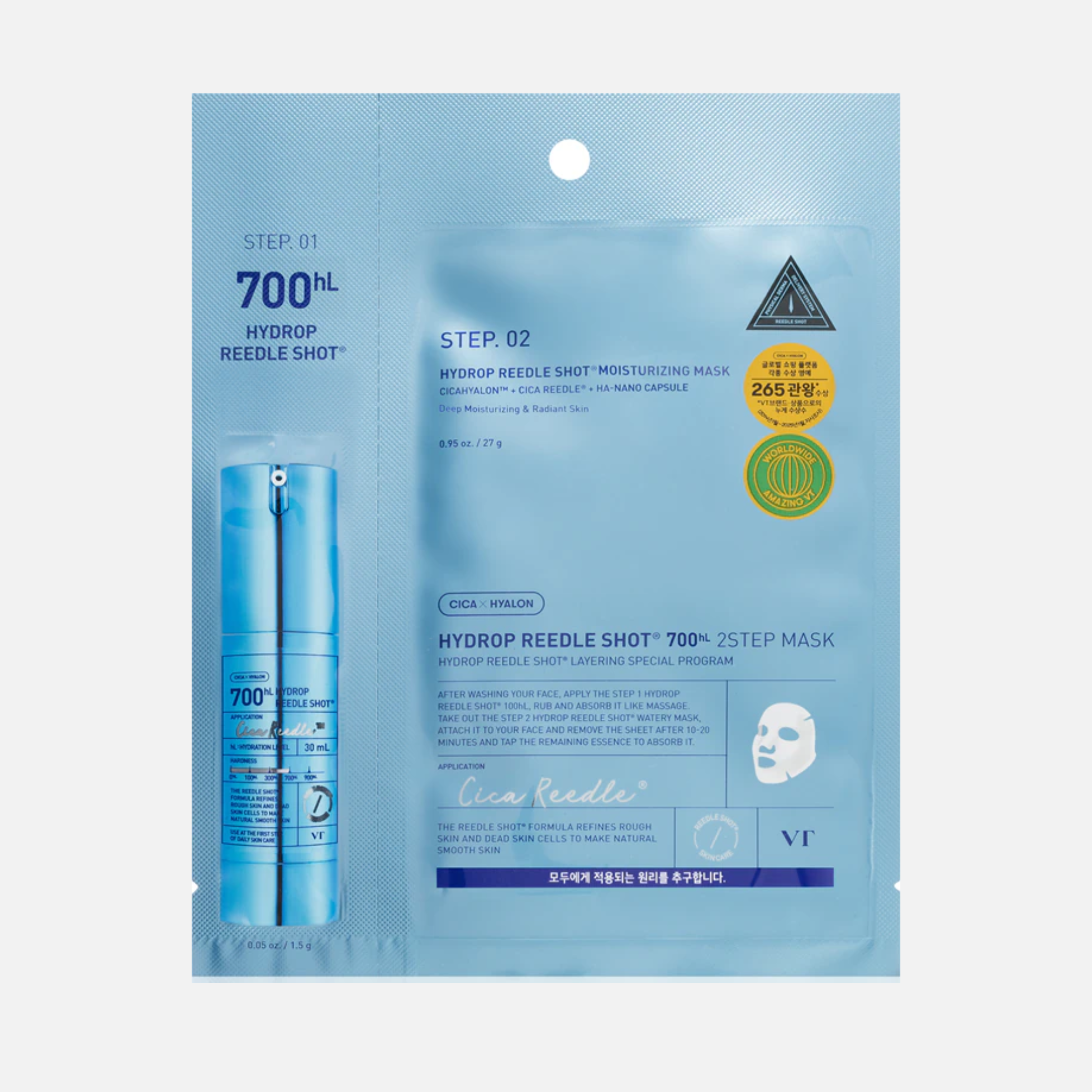 VT Cosmetics Hydrop Reedle Shot 700hL 2-Step Mask