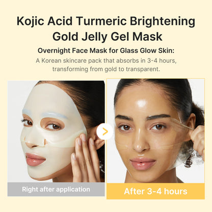 Medicube Kojic Acid Turmeric Brightening Gel Mask 4 Stück – Nahaufnahme der Geltextur