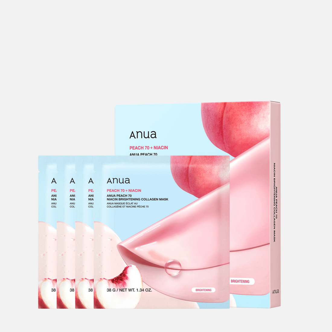 Anua Peach 70 Niacin Brightening Collagen Mask 4 Stück