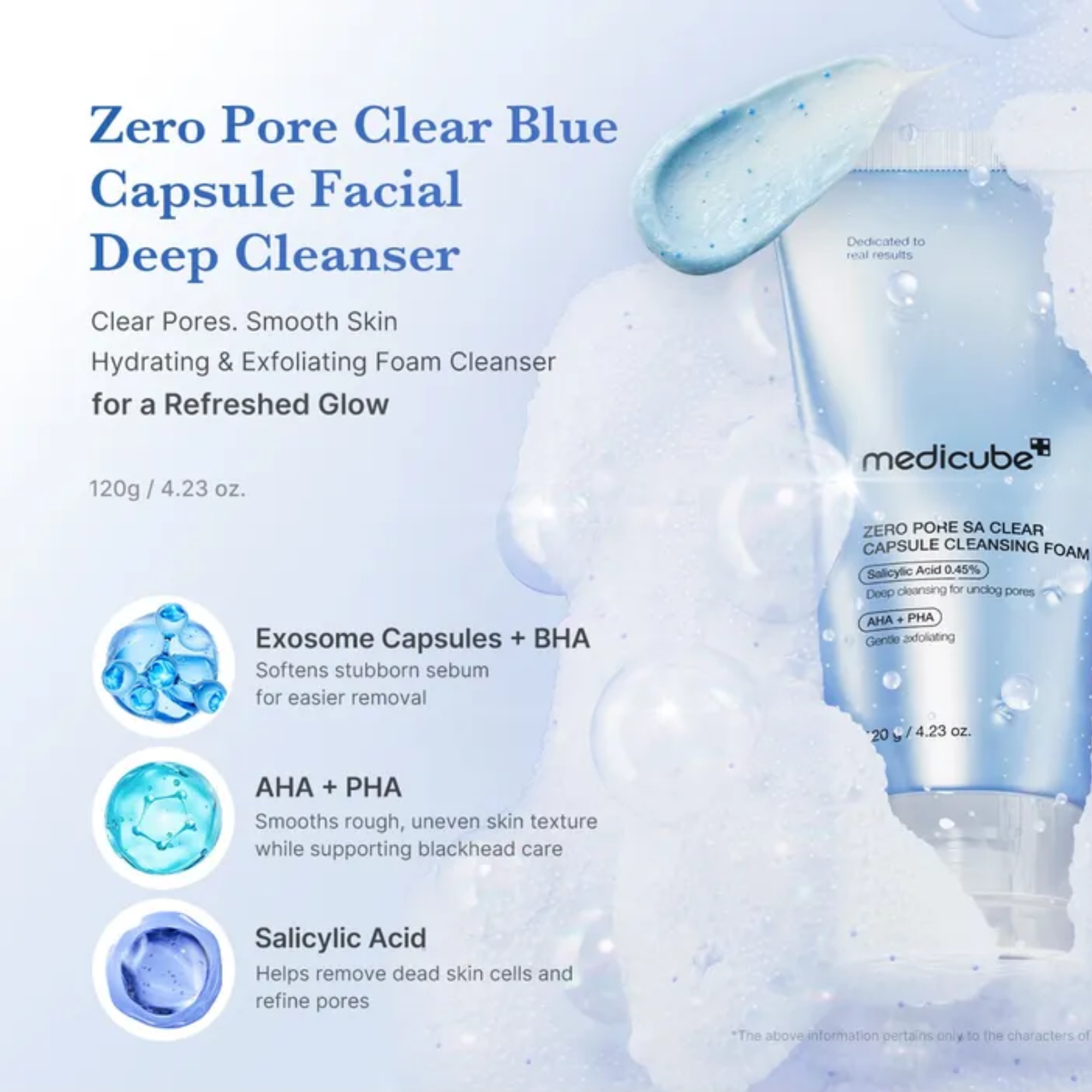 medicube Zero Pore SA Clear Capsule Cleansing Foam 120g