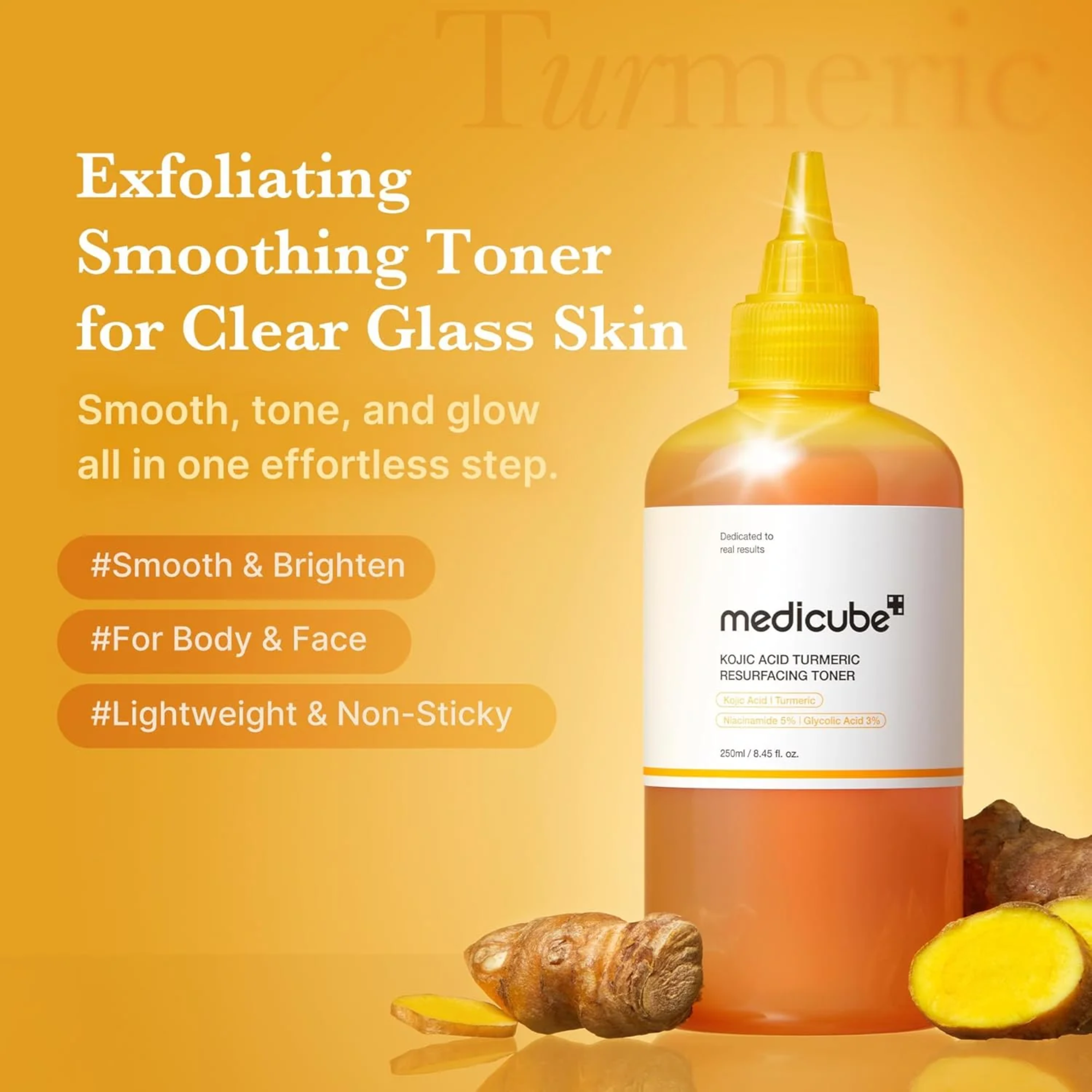 Medicube Kojic Acid Turmeric Resurfacing Toner 250 ml
