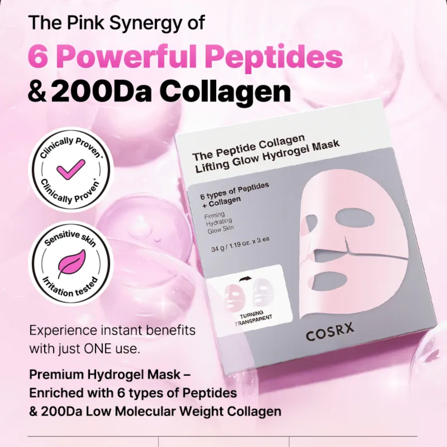 Cosrx The Peptide Collagen Lifting Glow Hydrogel Mask