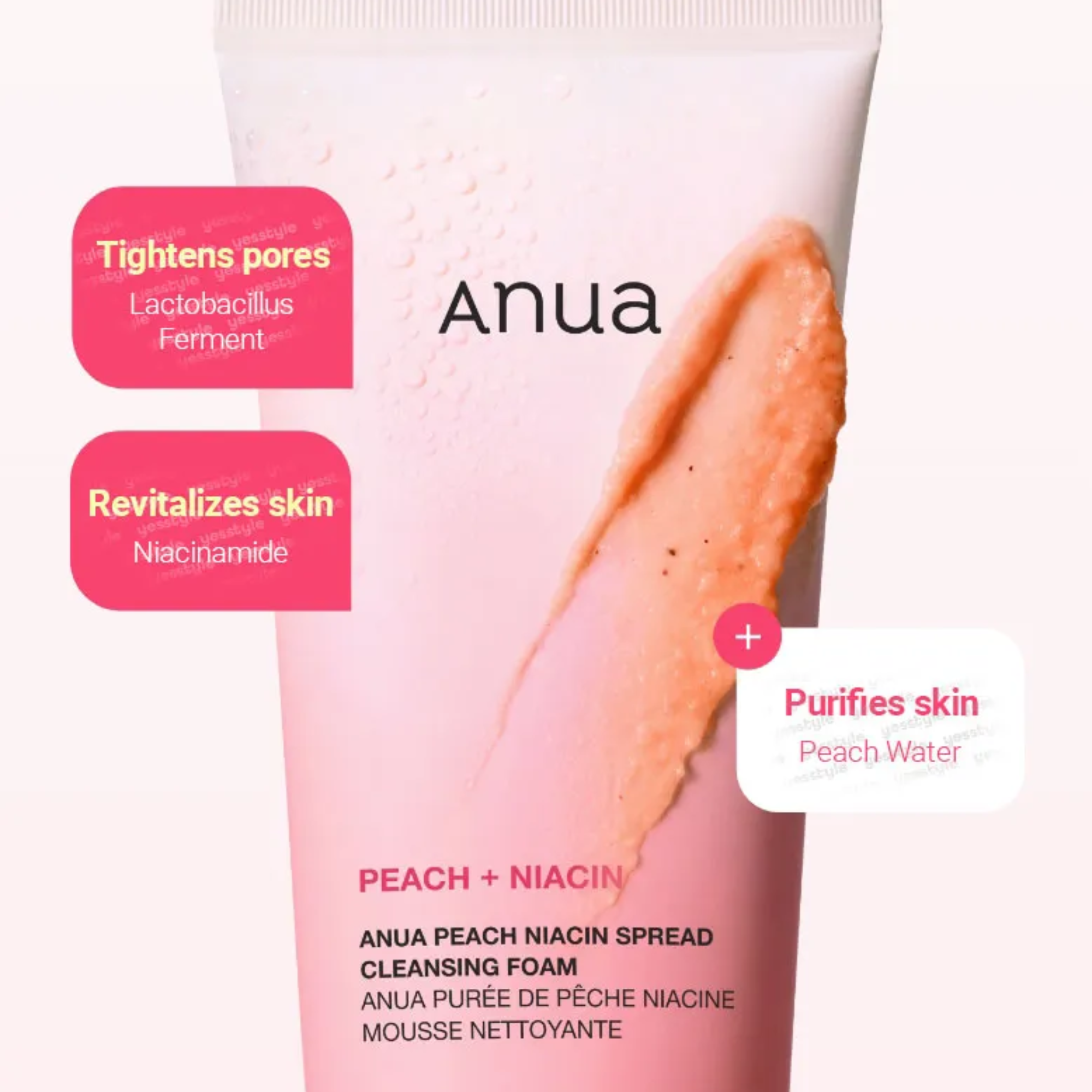 Anua Peach Niacin Spread Cleansing Foam