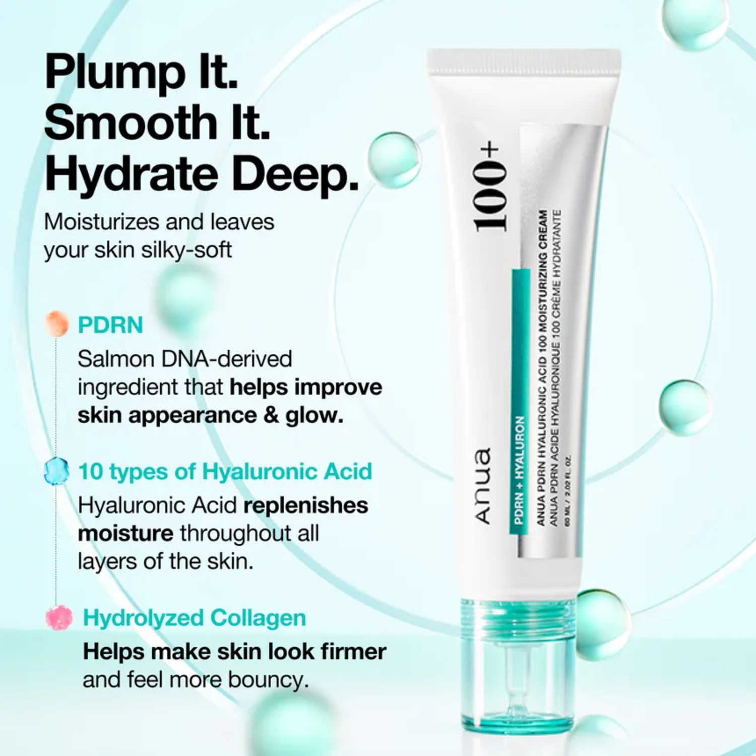 Anua PDRN Hyaluronic Acid 100 Moisturising Cream 60ml