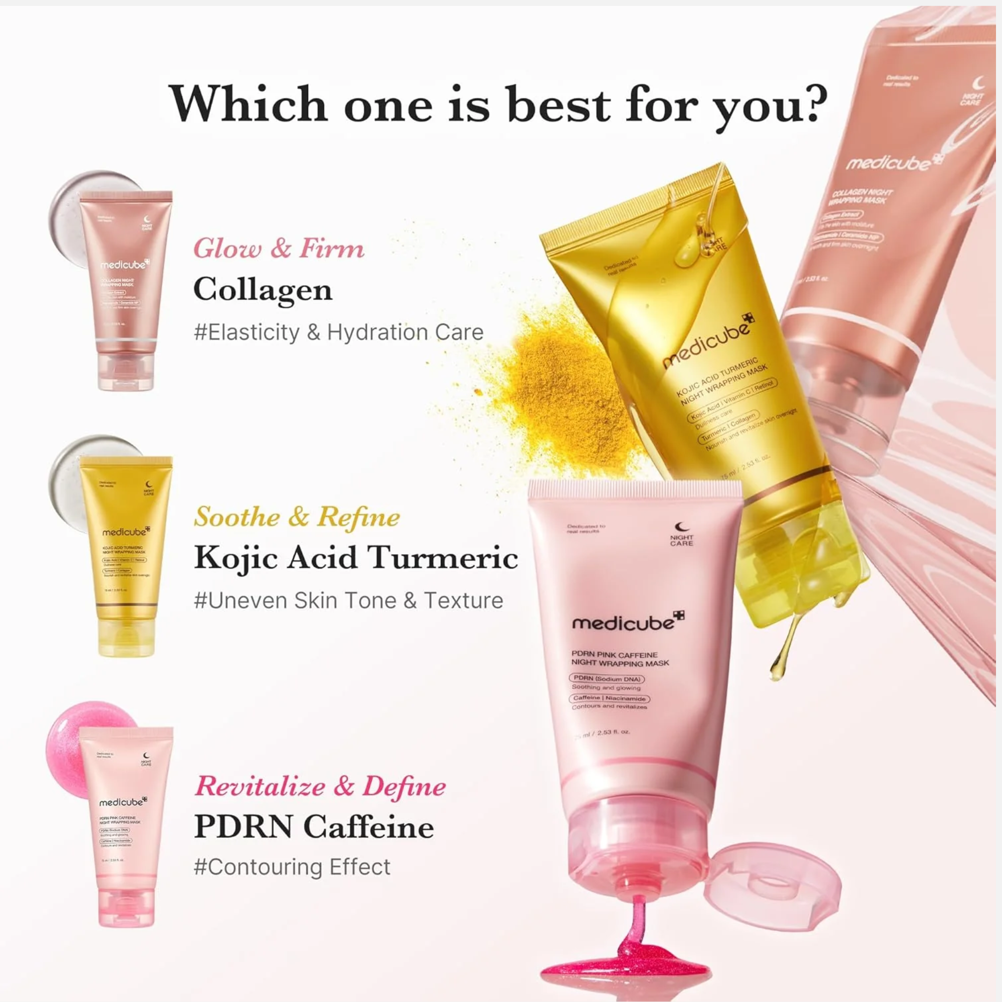 medicube PDRN Pink Caffeine Overnight Wrapping Mask