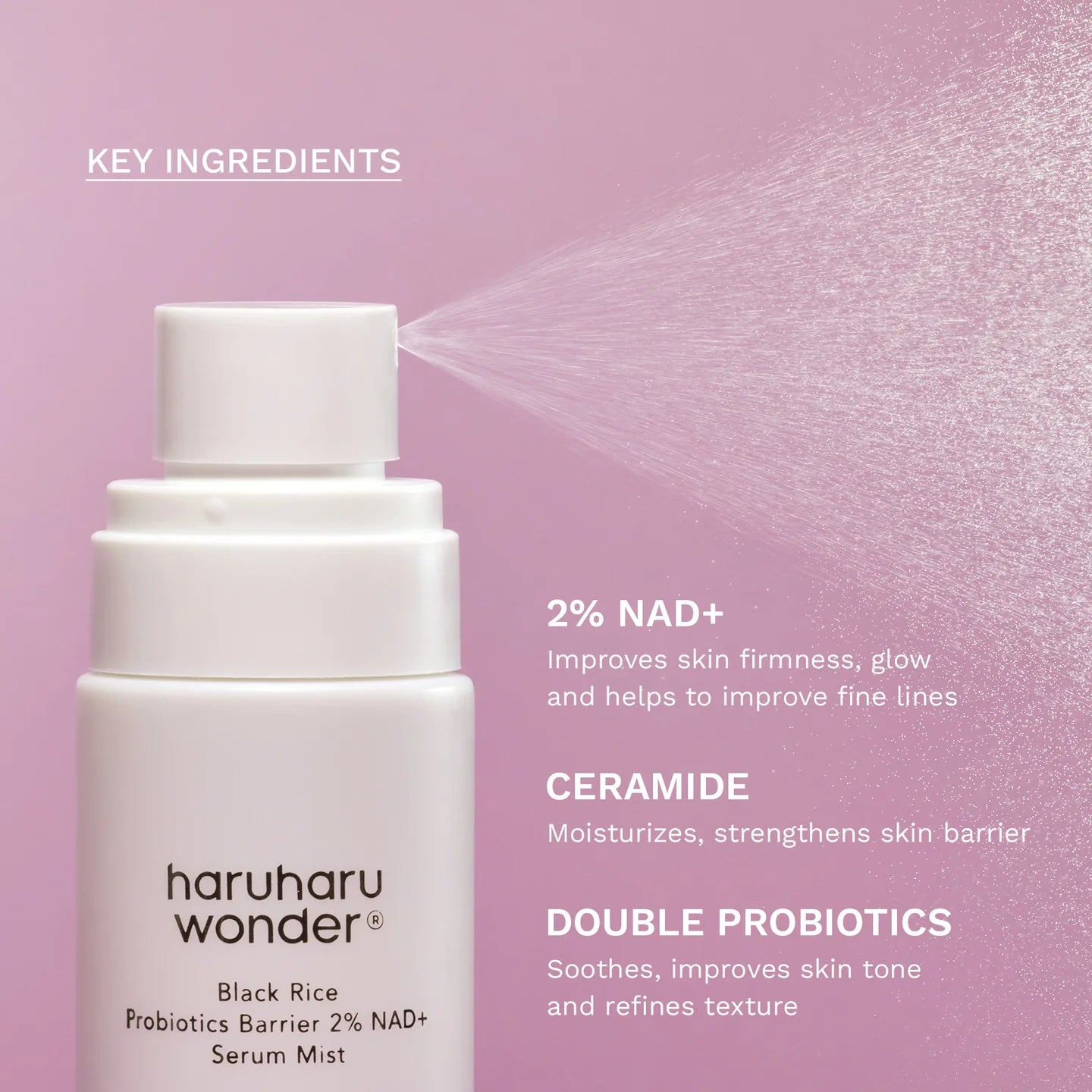 Haruharu Wonder Black Rice Probiotics Barrier 2% NAD+ Serum Mist