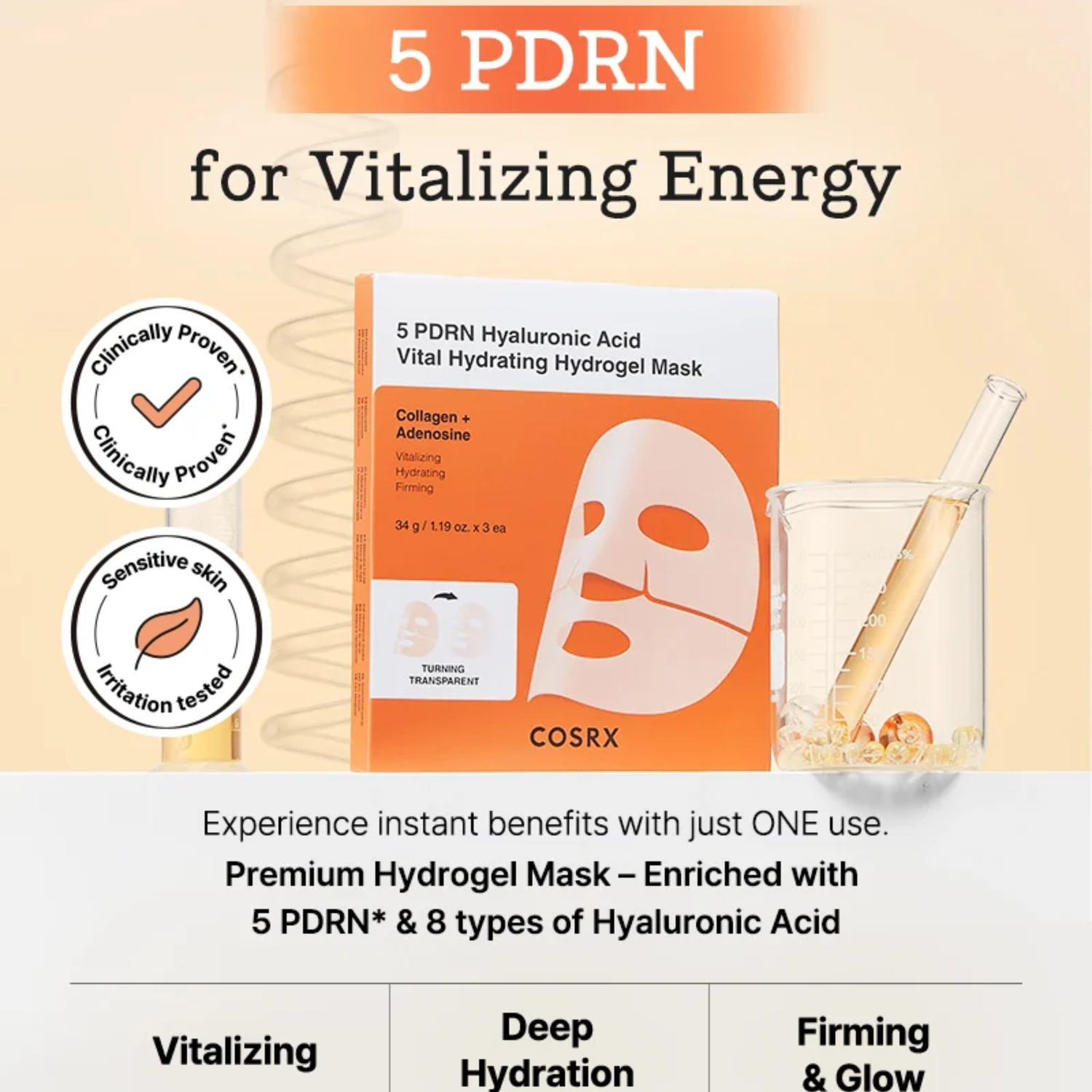 Cosrx 5 PDRN Hyaluronic Acid Vital Hydrating Hydrogel Mask