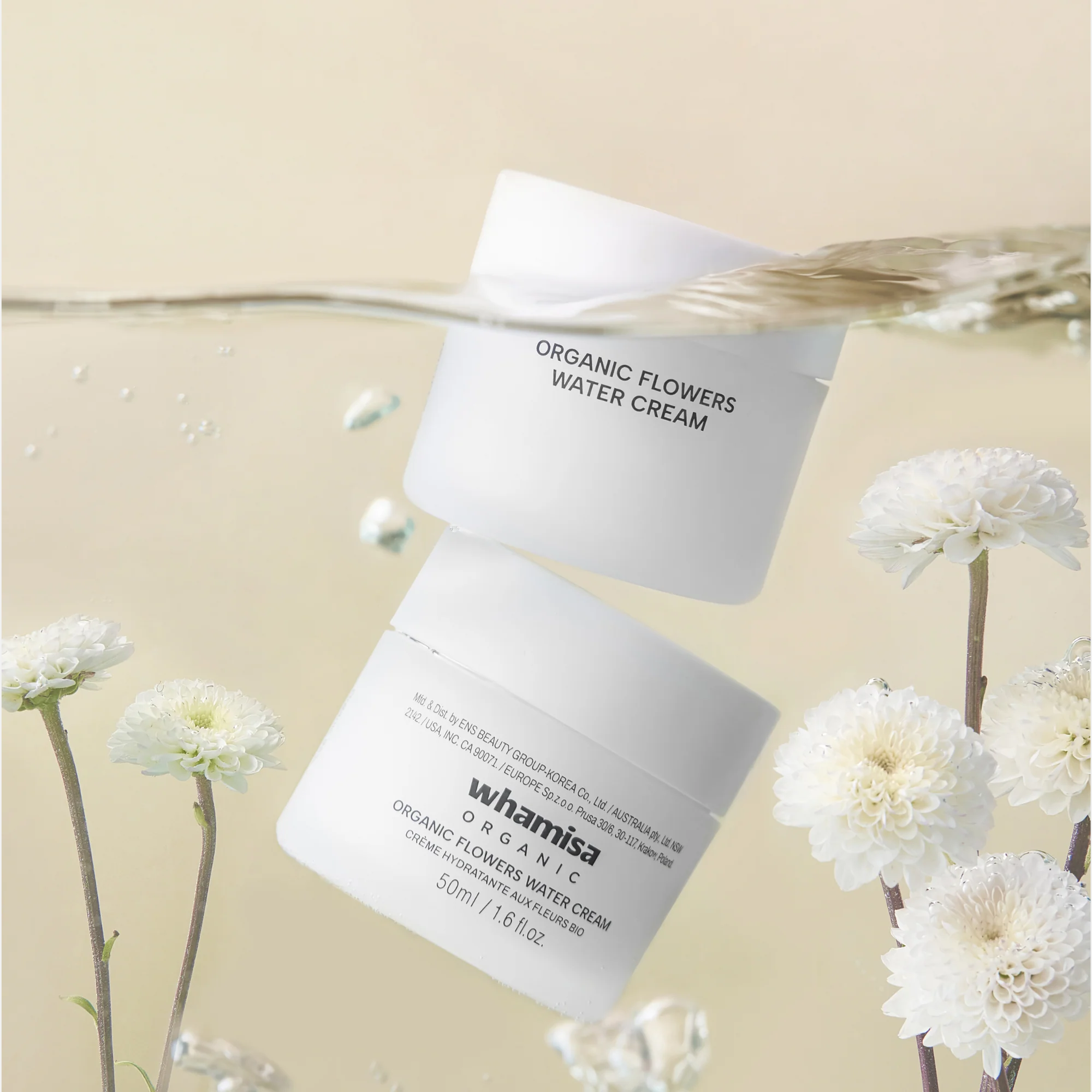 WHAMISA Organic Flowers Water Cream