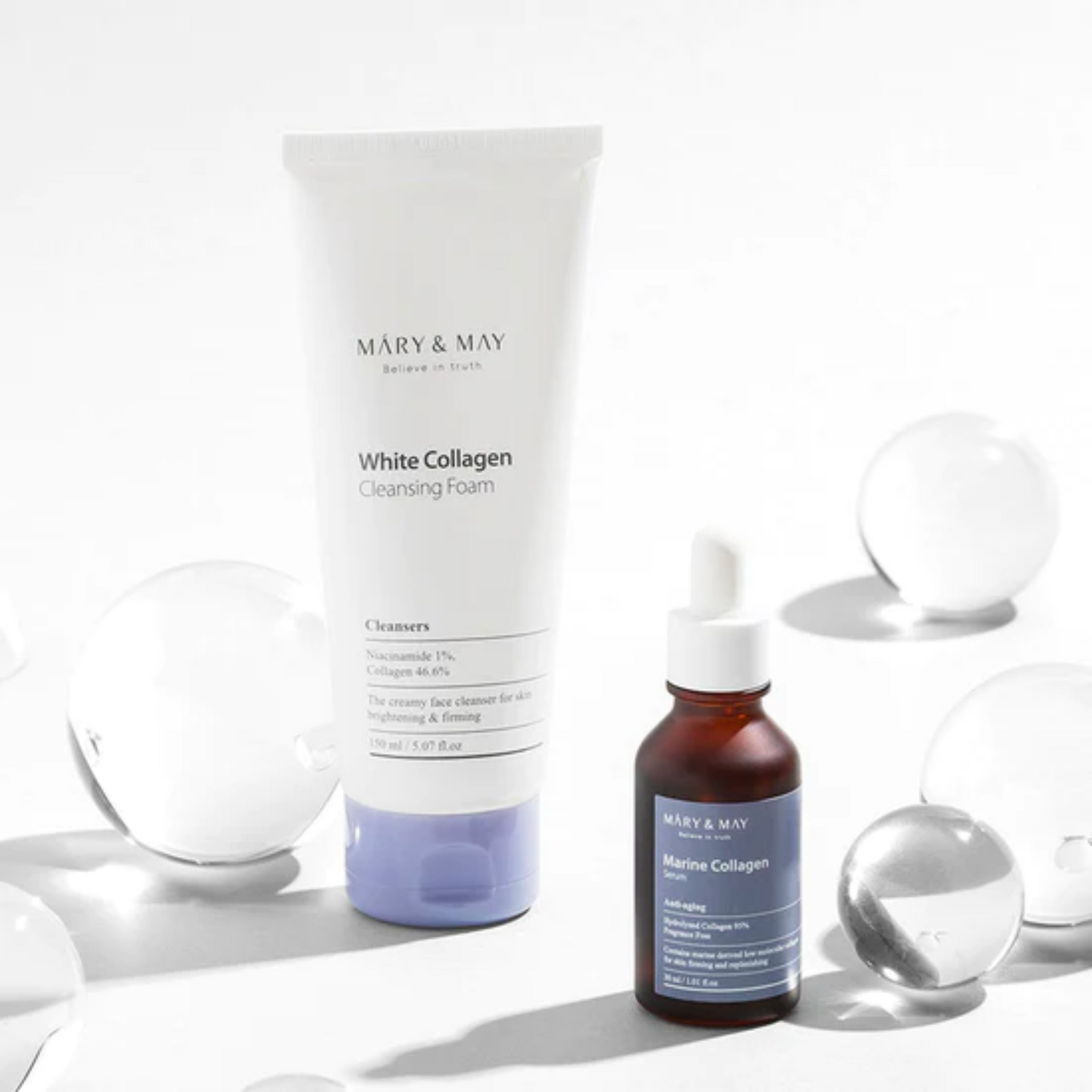 Mary &amp; May White Collagen Cleansing Foam