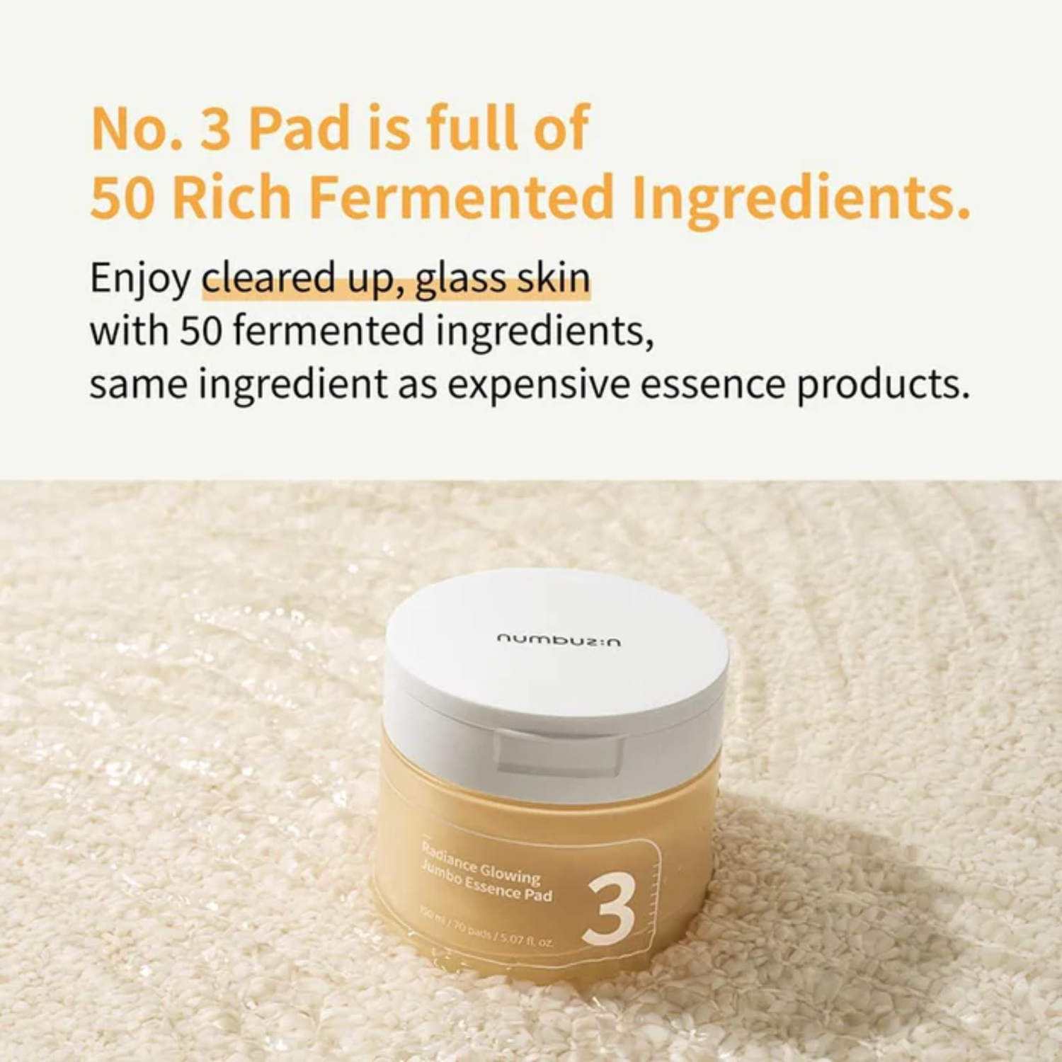 Numbuzin No.3 Radiance Glowing Jumbo Essence Pads