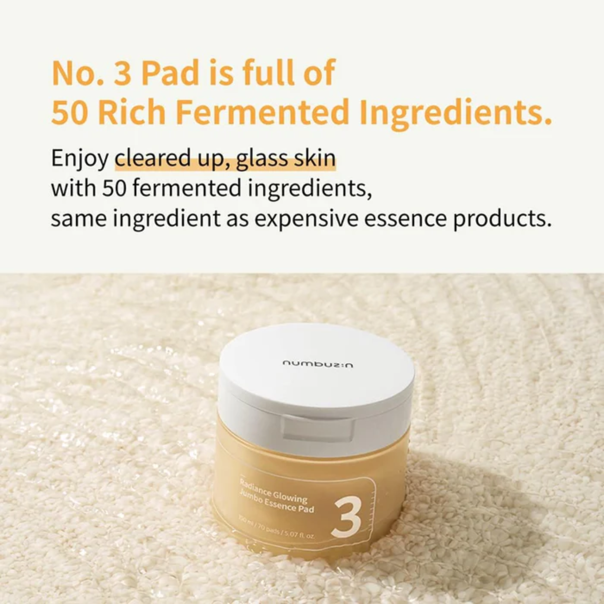 Numbuzin No.3 Radiance Glowing Jumbo Essence Pads