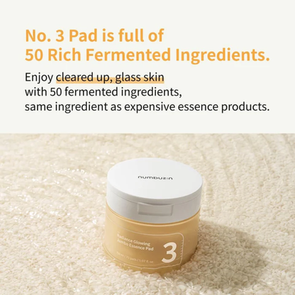 Numbuzin No.3 Radiance Glowing Jumbo Essence Pads