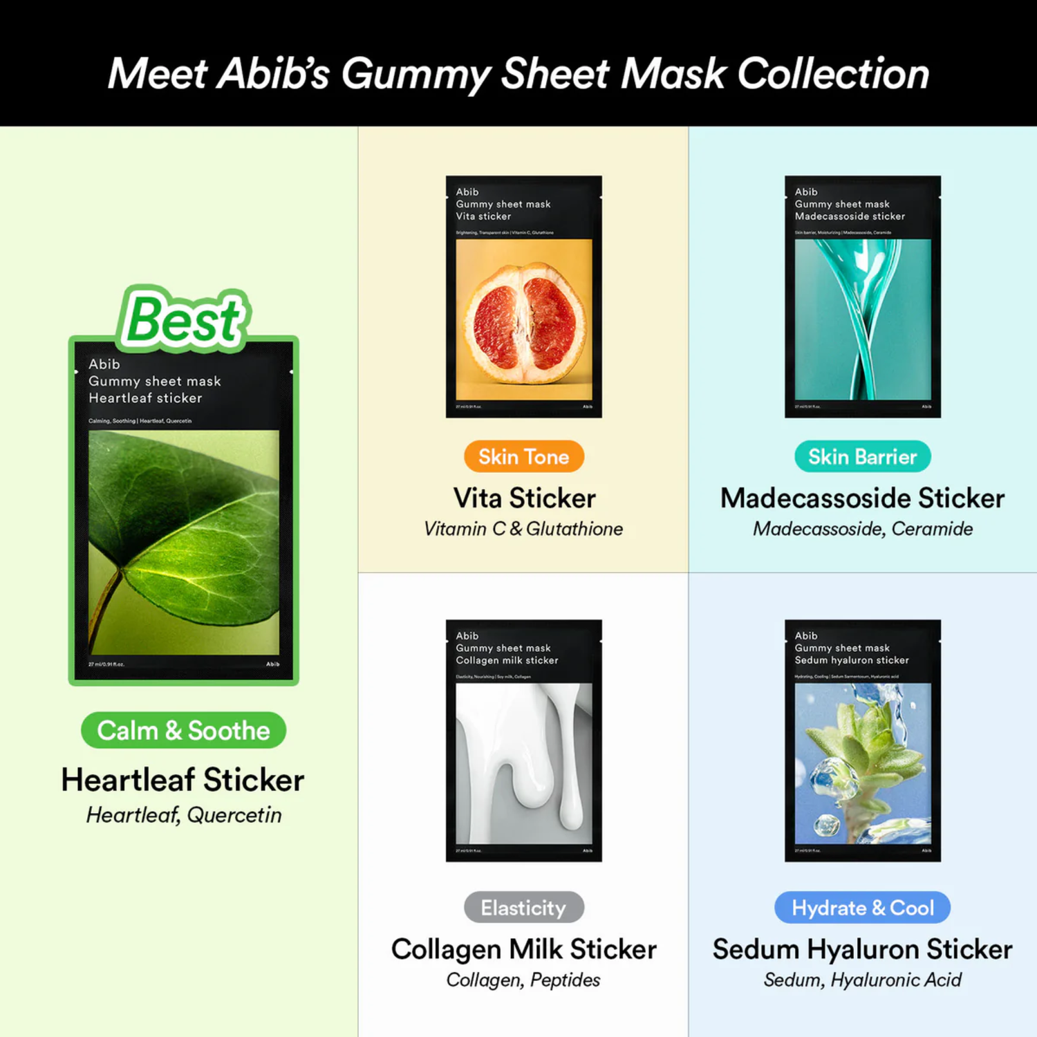 Abib Gummy sheet mask Madecassoside sticker