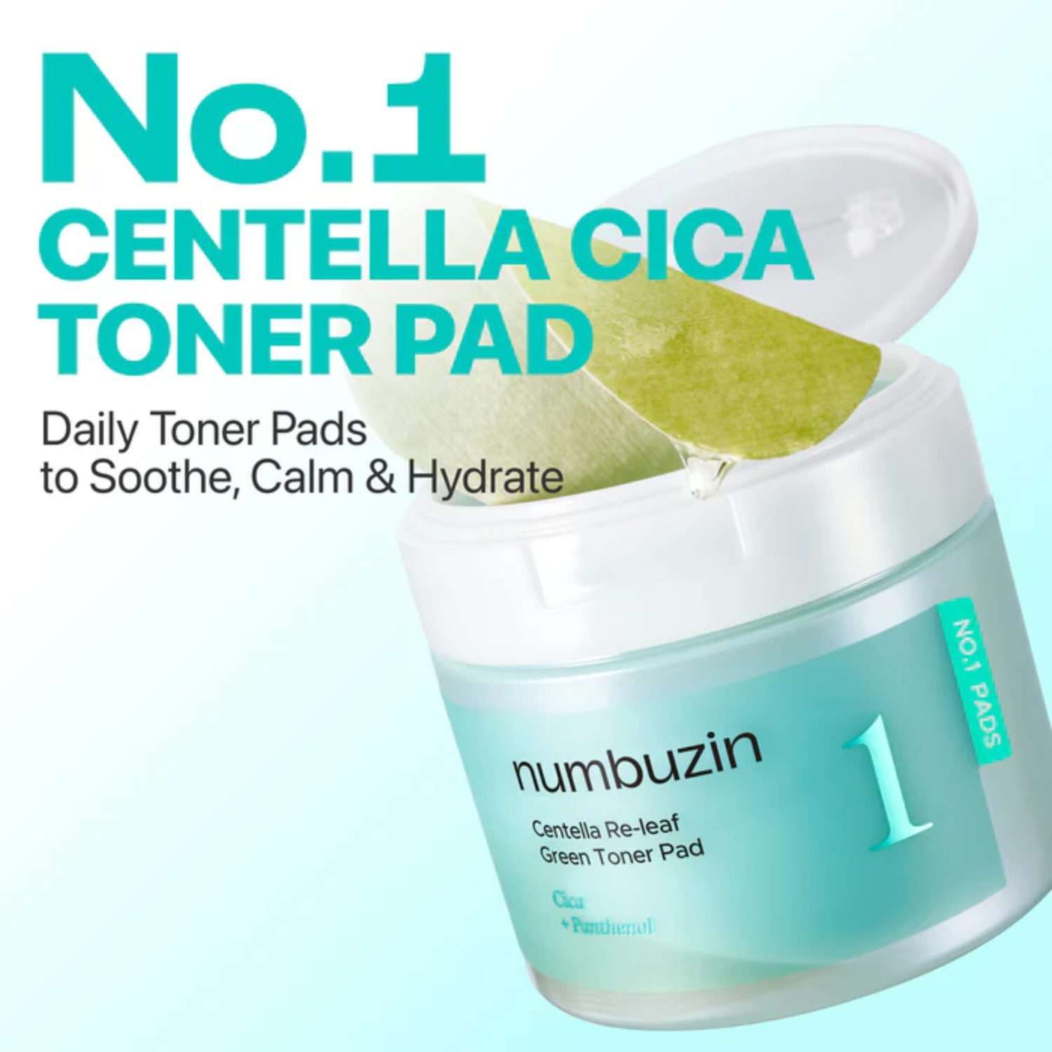 Numbuzin No.1 Centella Re-Leaf Green Toner Pads