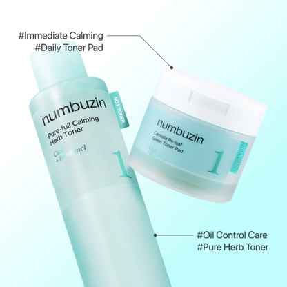 Numbuzin No.1 Centella Re-Leaf Green Toner Pads