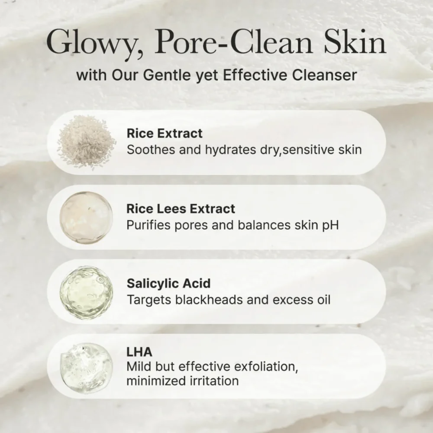Arencia Rice + LHA Pore Control Rice Cake Cleanser 150g