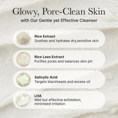 Arencia Rice + LHA Pore Control Rice Cake Cleanser 150g