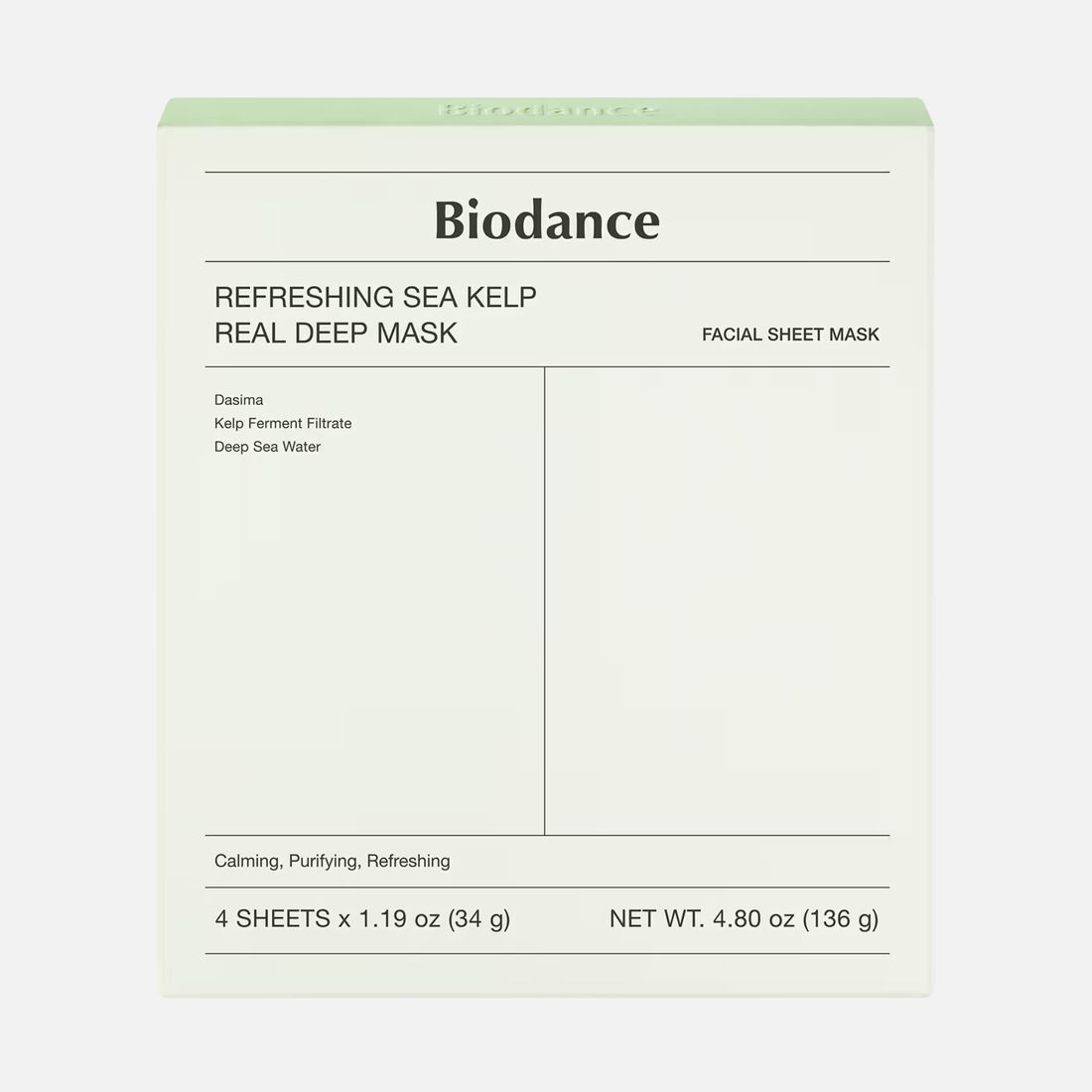 Biodance Refreshing Sea Kelp Real Deep Mask 4 Stück