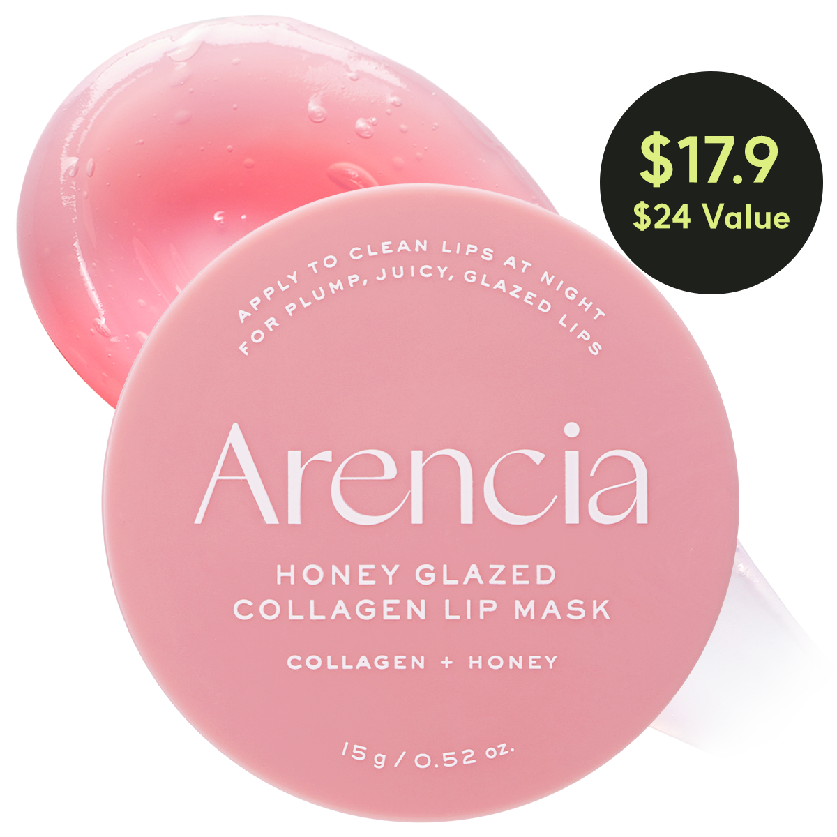 Arencia Honey Glazed Collagen Lip Mask 15g – Tiegel mit englischer Beschriftung