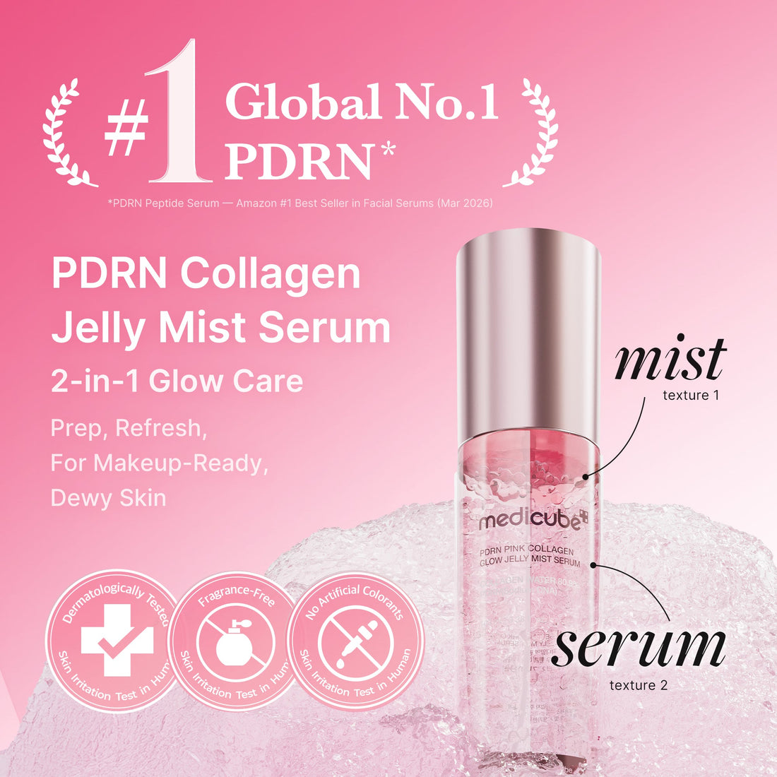 Medicube PDRN Pink Collagen Glow Jelly Mist Serum 60ml – Produktbild 3