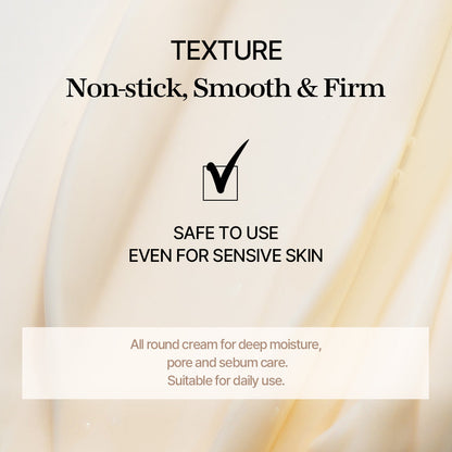 Nahaufnahme der Cremetextur: nicht klebrig, weich und straffend