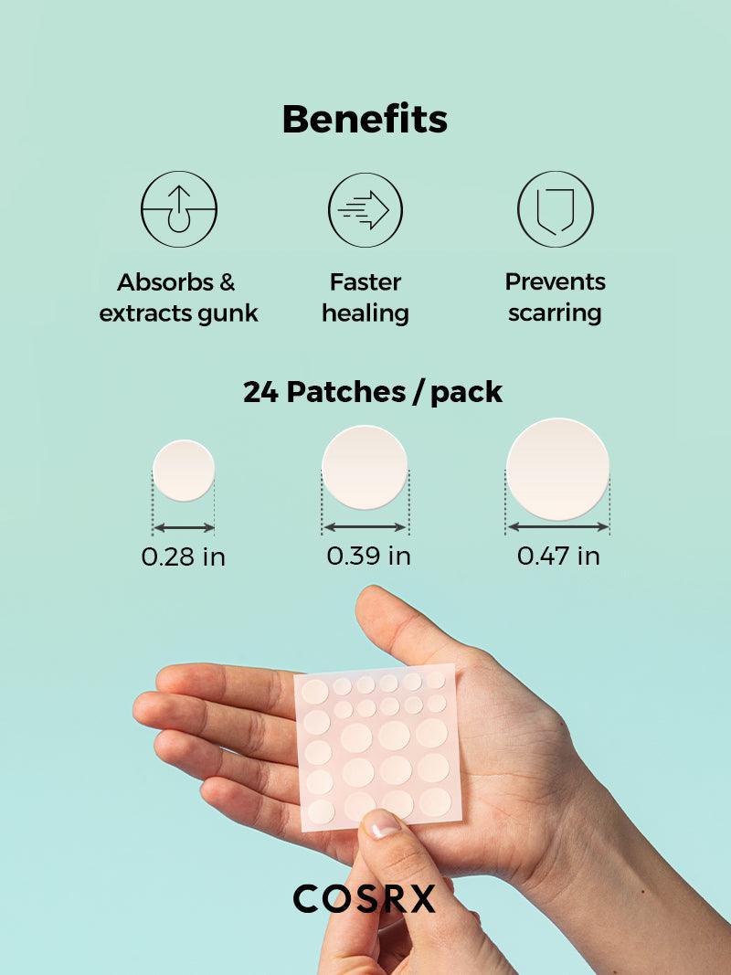 Cosrx Acne Pimple Master Patch Original Fit 24 Stück – Übersicht der drei Patch-Größen und Packungsinhalt