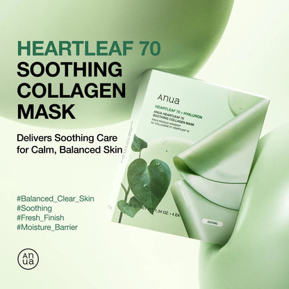 Anua Heartleaf 70 Soothing Collagen Mask 4 Stück