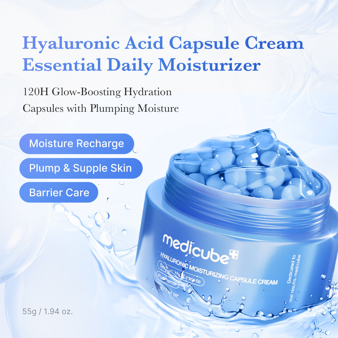 Medicube Hyaluronic Moisturizing Capsule Cream 55g – Textur mit Kapseln